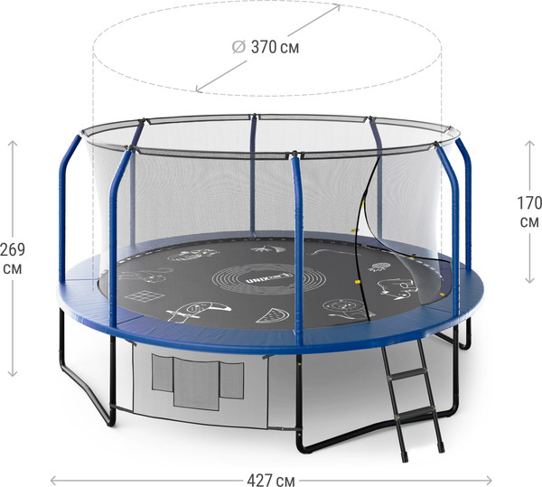 Изображение товара Батут UNIX Line Supreme Game 14ft / trusug14bl (синий)