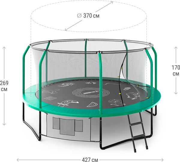 Изображение товара Батут UNIX Line Supreme Game 14ft / trusug14gr (зеленый)
