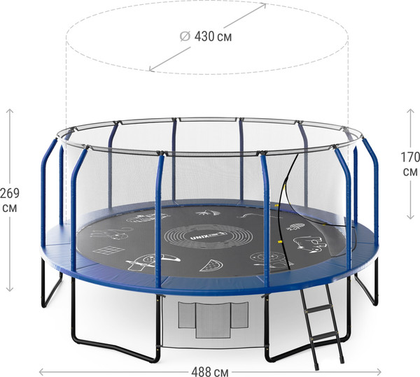 Изображение товара Батут UNIX Line Supreme Game 16ft / trusug16bl (синий)