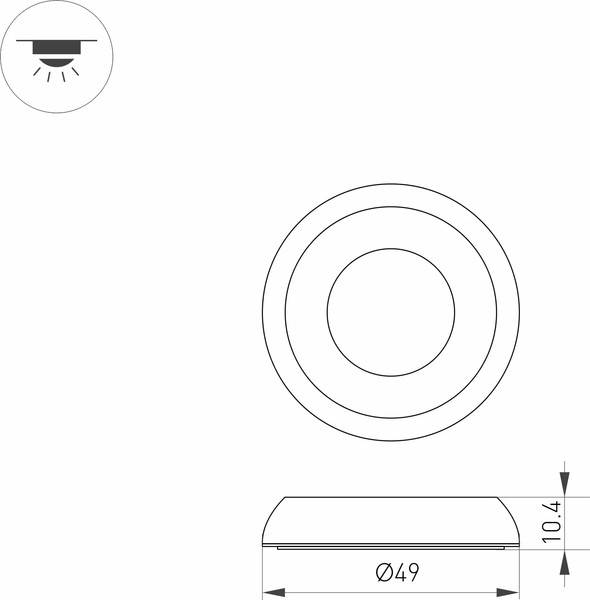 Изображение товара Насадка торцевая для светильника Arlight ART-DECK-CAP-DOME-R50 SL STEEL / 024932