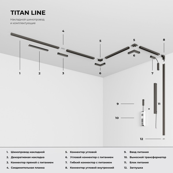 Изображение товара Трековый светильник Elektrostandard Titan Line 85529/01 20W 3000K (титан)