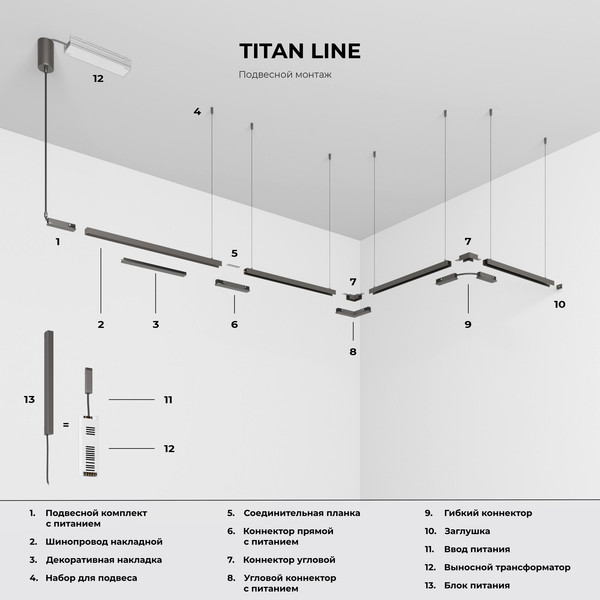 Изображение товара Трековый светильник Elektrostandard Titan Line 85529/01 20W 3000K (титан)