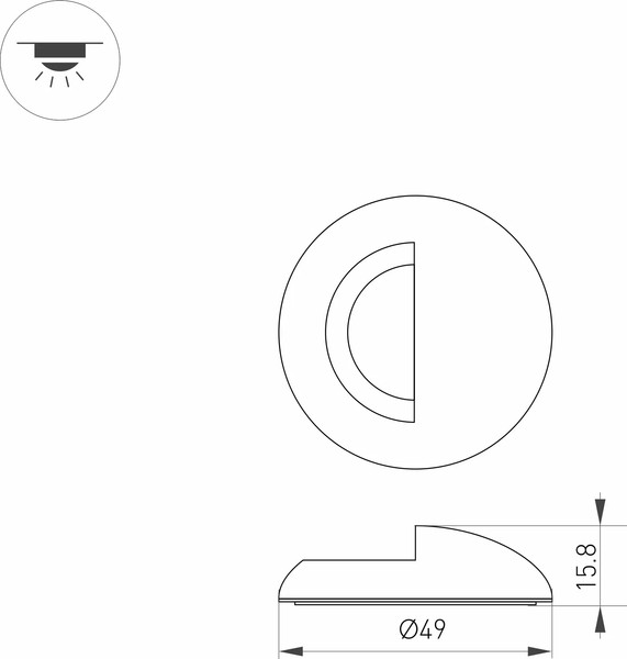 Изображение товара Насадка торцевая для светильника Arlight ART-DECK-CAP-LID-R50 BK / 035757