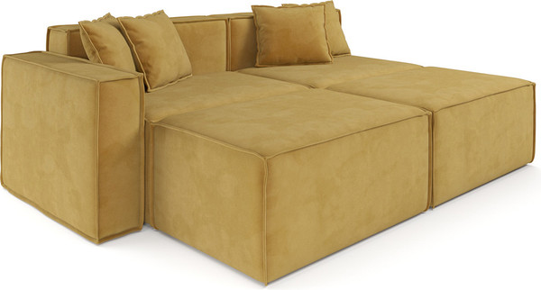 Изображение товара Диван угловой Mebel-Ars Модульный Модион (Cabrio 27 желтый)