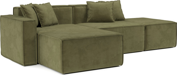 Изображение товара Диван угловой Mebel-Ars Модульный Модион (Cabrio 29 зеленый)