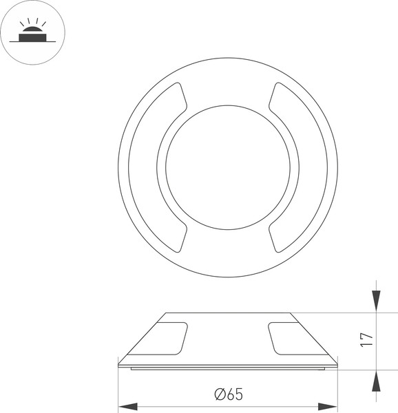 Изображение товара Насадка торцевая для светильника Arlight ART-DECK-CAP-LID2-R65 SL STEEL / 045350