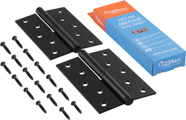 Изображение товара Петля дверная Нора-М 750-5-FHP-STD 120x80x2.5 (правая, черный)