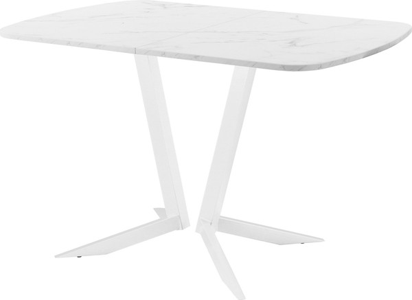 Изображение товара Обеденный стол AMC Elite Е19(1200) D2 (белый/мрамор кристалл)