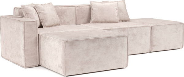 Изображение товара Диван угловой Mebel-Ars Модульный Модион (велюр бежевый Plush OWV-33)