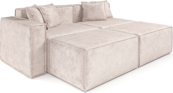 Изображение товара Диван угловой Mebel-Ars Модульный Модион (велюр бежевый Plush OWV-33)