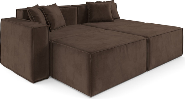 Изображение товара Диван угловой Mebel-Ars Модульный Модион (велюр молочный шоколад НВ-178/13)