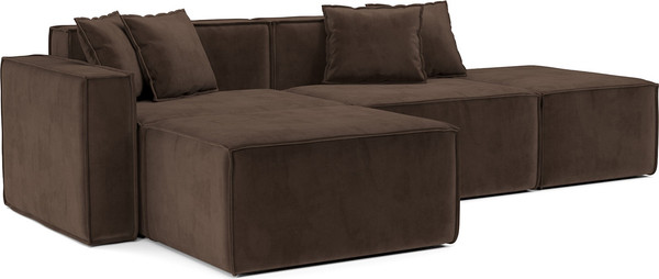 Изображение товара Диван угловой Mebel-Ars Модульный Модион (велюр молочный шоколад НВ-178/13)