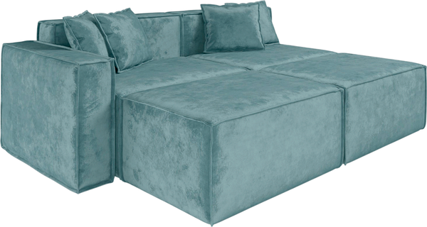 Изображение товара Диван угловой Mebel-Ars Модульный Модион (велюр мятный Plush OWV-27)