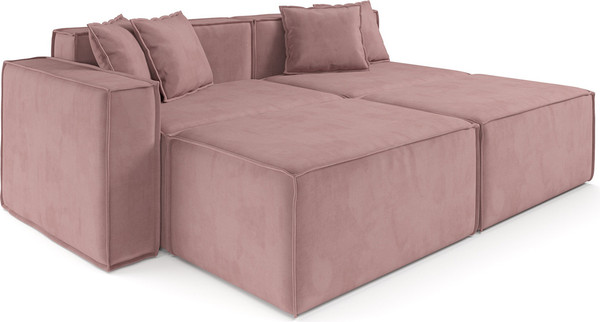 Изображение товара Диван угловой Mebel-Ars Модульный Модион (велюр пудра НВ-178/18)