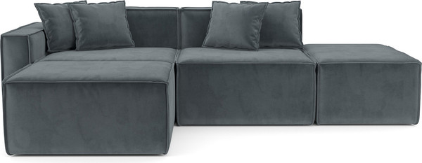 Изображение товара Диван угловой Mebel-Ars Модульный Модион (велюр серо-синий HB-178/26)