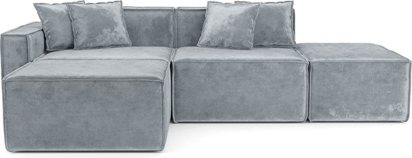 Изображение товара Диван угловой Mebel-Ars Модульный Модион (велюр серый Plush OWV-11)