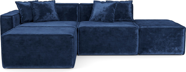 Изображение товара Диван угловой Mebel-Ars Модульный Модион (велюр синий Plush OWV-21)