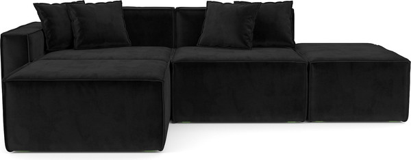Изображение товара Диван угловой Mebel-Ars Модульный Модион (велюр черный HB-178/17)