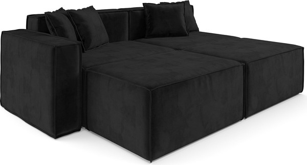 Изображение товара Диван угловой Mebel-Ars Модульный Модион (велюр черный HB-178/17)