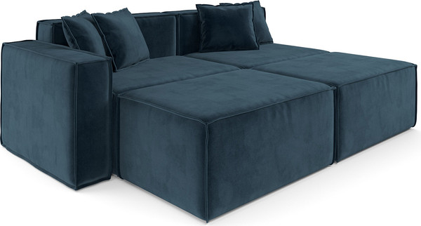 Изображение товара Диван угловой Mebel-Ars Модульный Модион (темно-синий Luna 034)