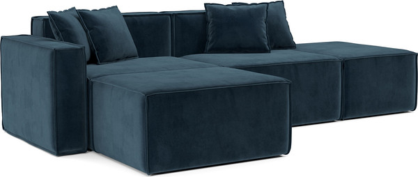 Изображение товара Диван угловой Mebel-Ars Модульный Модион (темно-синий Luna 034)