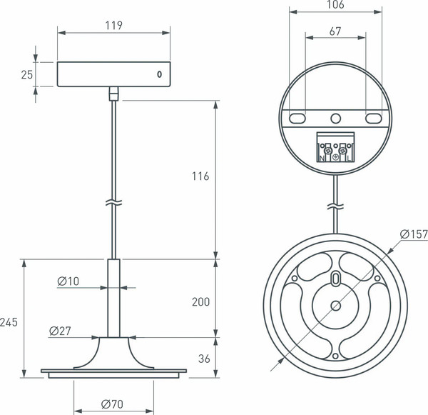 Изображение товара Подвесная система Arlight SPX-HANG-R150-L1400 WH / 041115