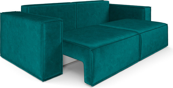 Изображение товара Диван Mebel-Ars Еврокнижка Эмби (бархат сине-зеленый Star Velvet 43 Black Green)