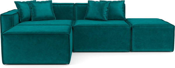 Изображение товара Диван угловой Mebel-Ars Модульный Модион (бархат сине-зеленый Star Velvet 43 Black Green)
