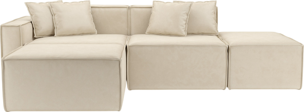 Изображение товара Диван угловой Mebel-Ars Модульный Модион (бархат бежевый Star Velvet 6 Light Beige)