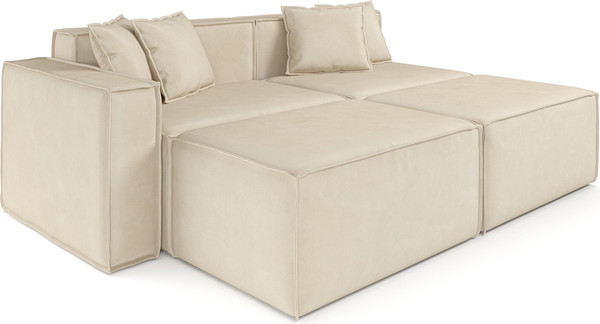 Изображение товара Диван угловой Mebel-Ars Модульный Модион (бархат бежевый Star Velvet 6 Light Beige)