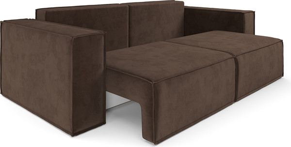 Изображение товара Диван Mebel-Ars Еврокнижка Эмби (велюр молочный шоколад НВ-178/13)