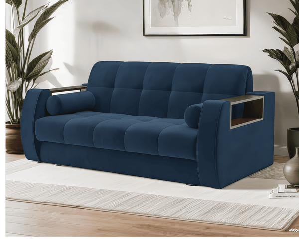 Изображение товара Диван Mebel-Ars Аккордеон Барон №3 НПБ 120x200 (темно-синий Luna 034)