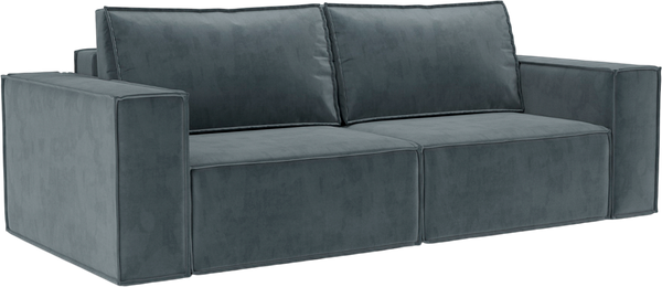 Изображение товара Диван Mebel-Ars Еврокнижка Эмби (велюр серо-синий HB-178/26)