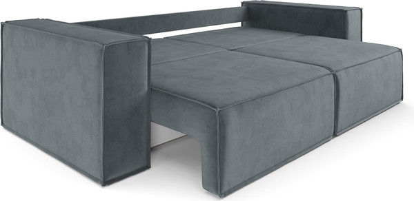 Изображение товара Диван Mebel-Ars Еврокнижка Эмби (велюр серо-синий HB-178/26)