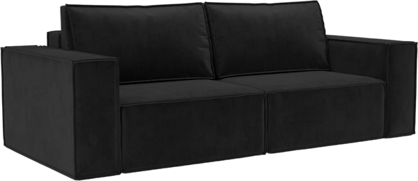 Изображение товара Диван Mebel-Ars Еврокнижка Эмби (велюр черный HB-178/17)