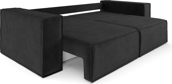 Изображение товара Диван Mebel-Ars Еврокнижка Эмби (велюр черный HB-178/17)