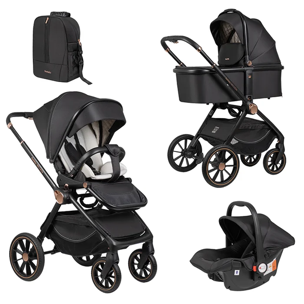 Изображение товара Детская универсальная коляска Farfello Belleza 2025 3в1 / FB-8 (черное золото)