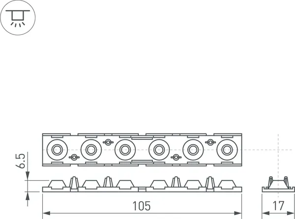 Изображение товара Рассеиватель для светодиодного профиля Arlight SL-LINE-W20-30deg-540 / 041791