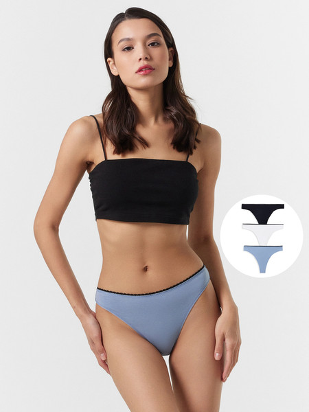 Изображение товара Комплект женских трусов Mark Formelle 412630-3 (р.90, серо-голубой)