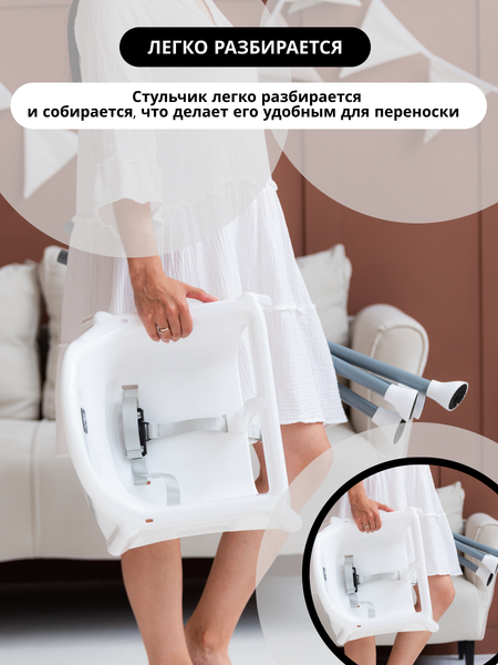 Изображение товара Стульчик для кормления VipBaby 3в1 Loft (White)