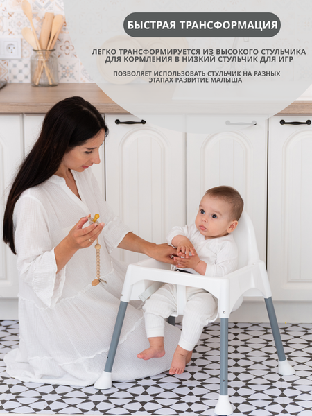 Изображение товара Стульчик для кормления VipBaby 3в1 Loft Lux (Grey)
