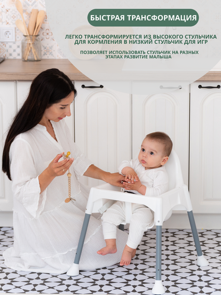 Изображение товара Стульчик для кормления VipBaby 3в1 Loft Lux (Mint)