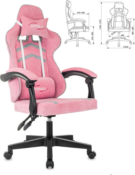 Изображение товара Кресло геймерское Brabix GM-123 / 533213 (розовый)