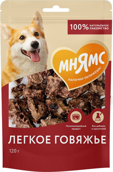 Изображение товара Лакомство для собак Мнямс Легкое говяжье / 547170 (120г)