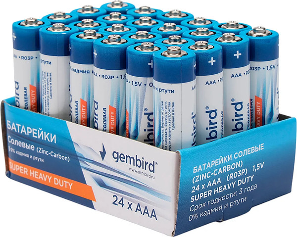 Изображение товара Комплект батареек Gembird GB-R03P-24B (24шт)