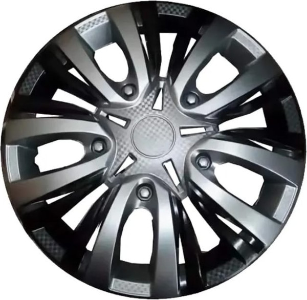 Изображение товара Набор колпаков LION Лион 15" карбон пруж. LW1510 (2шт, серебристо-черный)