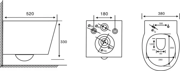 Изображение товара Унитаз подвесной Abber Bequem AC1127 (белый)