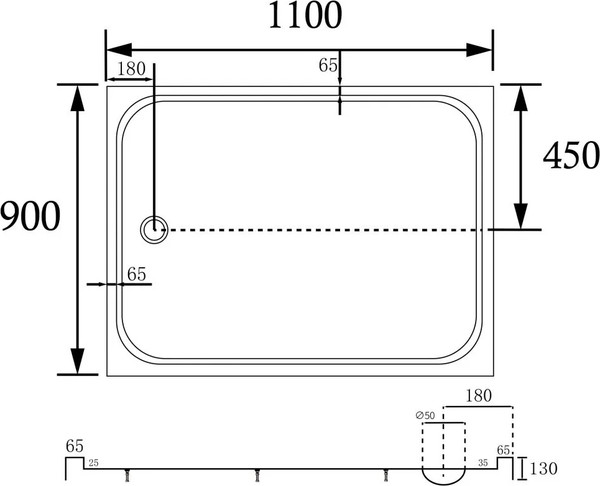 Изображение товара Душевой поддон Abber AD3C119 110х90