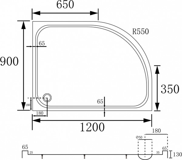 Изображение товара Душевой поддон Abber AD3E120 R 120х90