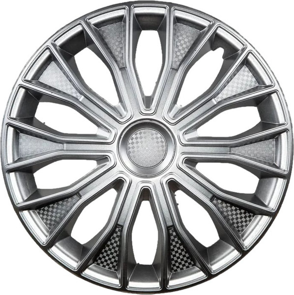 Изображение товара Набор колпаков LION Волтек 15" карбон пруж. LW1542 (2шт, серебристый)